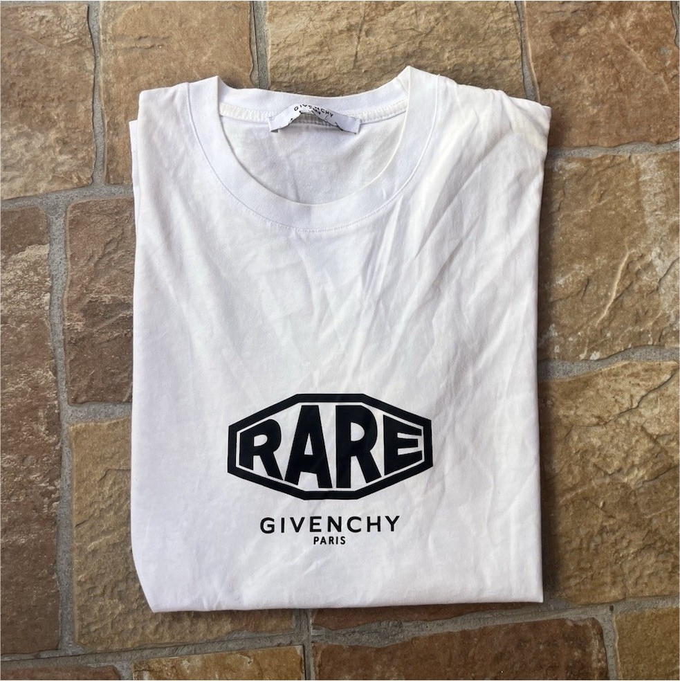 Givenchy T-shirt Uomo Bianca Girocollo Manica Corta Logo/Stampa “RARE” S
