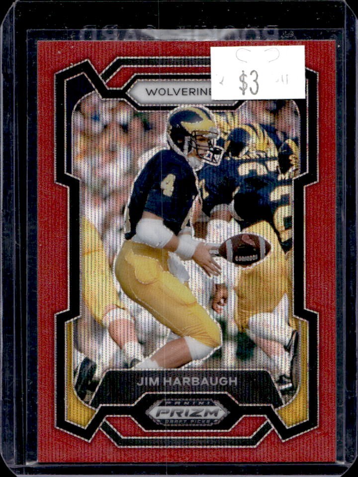 2024 Panini Prizm Collegiate Draft Picks Jim Harbaugh Ruby Wave #50 Wolverines