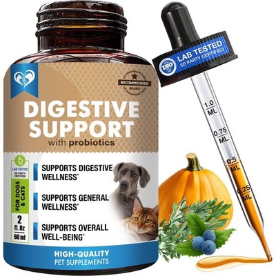 Natural Digestive Support for Dogs & Cats   Herbal Blend with Probiotics   Suppo