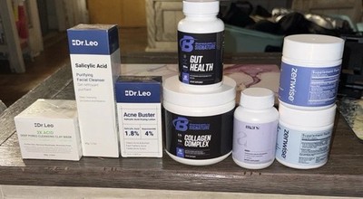 Mixed lot New Supplements & Acne Skin Care NAD collagen  Dr. Leo $250 Value