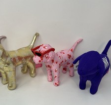 Victoria s Secret Small Collectable Dogs Lot Of 4 Gold Purple Pink Valentines