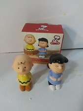 Vintage Peanuts Charlie Brown and Lucy Ceramic Salt & Pepper Shaker Set 