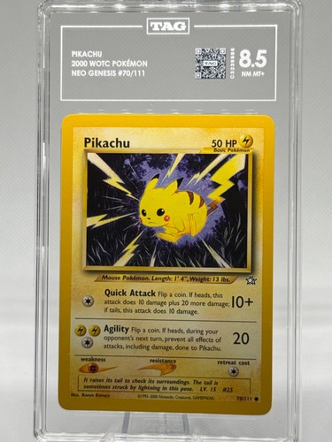 Pikachu (Unlimited) graded TAG 8.5 for sale on eBay