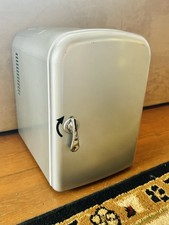 4L Portable Silver Mini Fridge Electric Cooler - Drinks & Skincare - With Box