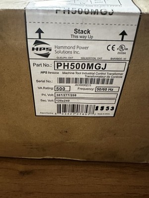Hammond Control Transformer PH500MGJ , 208-380/120/240 VAC, 1 ph, 50/60Hz