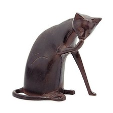 Designs CAT-05 Coy Cat Statue Sculpture Indoor Outdoor Art Decor, Dark Bronze 1