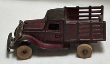 1930s Arcade Toy Cast Iron Plymouth Stake Truck Hubley Kenton
