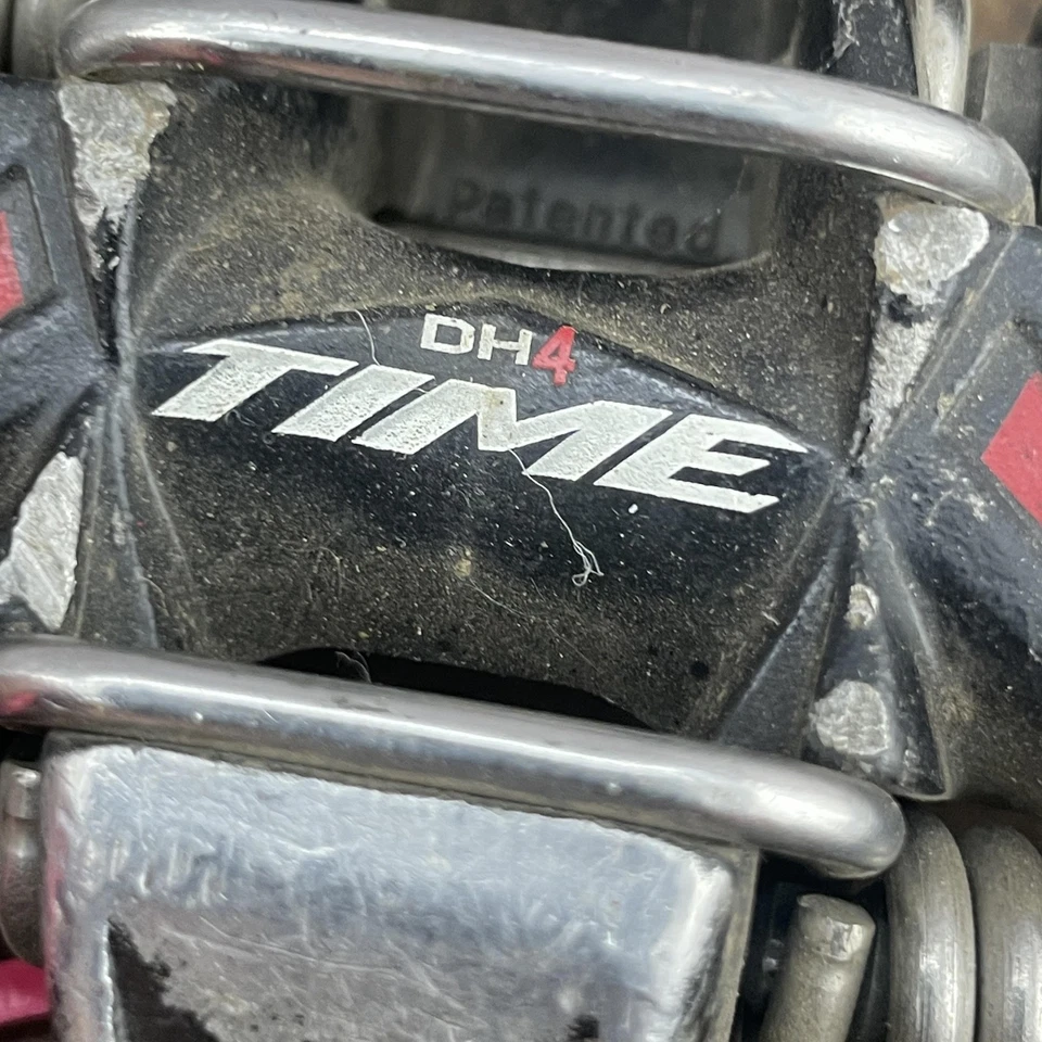 Pedales de bicicleta de montaña TIME DH4 sin clip negro rojo par descenso enduro 475 g usados Foto 2 de 4