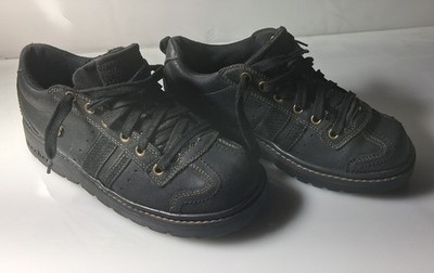 Womens Sketchers Leather Upper Balance Black Size 8 Slip Resistant Soles  GREAT