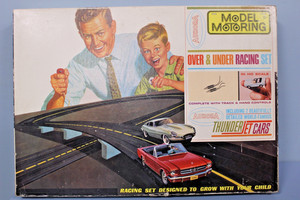 Aurora Model Motoring Over & Under Racing Set w/ (2) Thunder Jet Cars - HO Scale