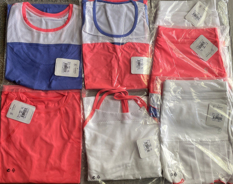 Lot (7) Sofibella XL Tops & Skorts. Brand New POPPY Collection Tennis Pickleball