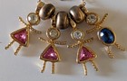 Vintage Signed Birthstone Charm Necklace Carol Star Child Baby Children — photo 2