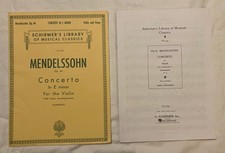 G. Schirmer Concerto E Minor Op 64 Violin Piano By Mendelssohn