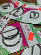 Dritz Boutique 9 pks Jeweled D Rings and 1 pk D Rings Belt Making - New
