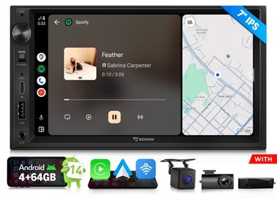 DAB+ Android 14 7'' IPS Display Doppel DIN Autoradio GPS Navi CarPlay WiFi Stereo