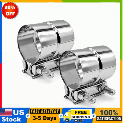 Abrazadera escape 3'' acero inox 304 para tubo silenciador 2 pcs