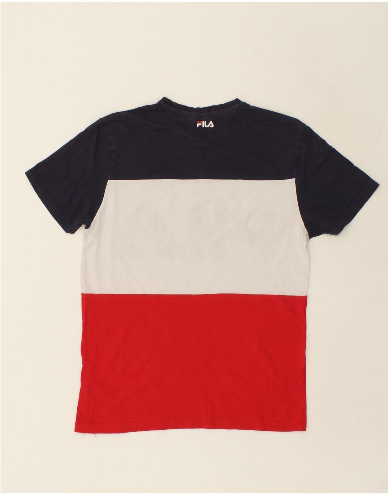 FILA Maglietta Uomo Grafica Top Piccolo Rosso Colourblock Cotone BU25