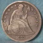 Photo of a 1872-P Seated Liberty Dollar from an eBay listing that sold on Jul 11, 2026