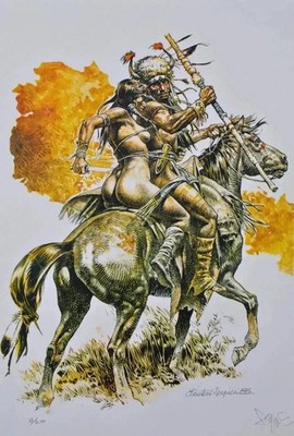 Paolo Serpieri: Knife Attack, Signed Erotic EX LIBRIS, 2009