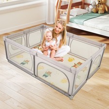 Extra Large Baby Playard  Baby Playpen 206 x 147 cm-Grey