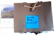 Champagne Colored Gift Bag 9"X7"X3" w/Best Wishes Cards & Tissue Paper -30 Count