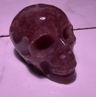 Polished Purple Crystal Skull Carving Figurine Approx 3 in Long — photo 1