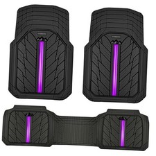 Rubber Floor Mats for Cars, Car Mats Full Sets DeepDish,Universal black purple