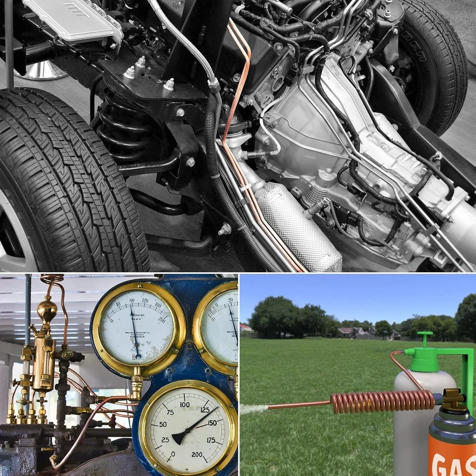 Línea de freno de cobre 3/16 + 1/4 25 pies + herramientas de quema + kit de reparación de accesorios de 44 tuercas Foto 2 de 4