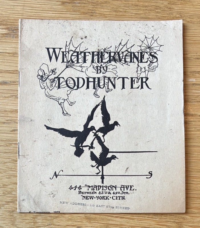 1923 Todhunter Weathervane Catalog * NYC * Arthur Todhunter