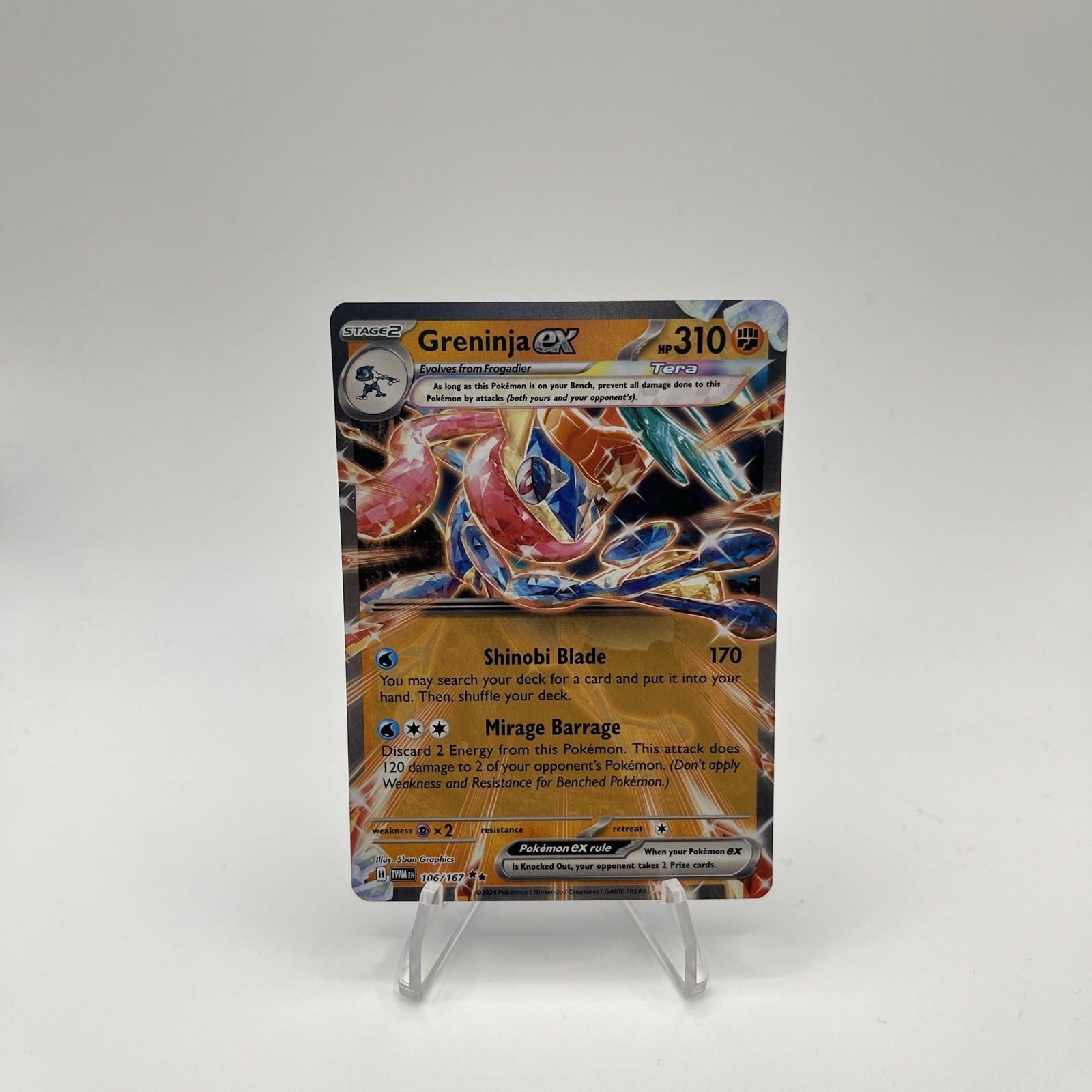 Pokémon Twilight Masquerade Greninja Ex Card #106