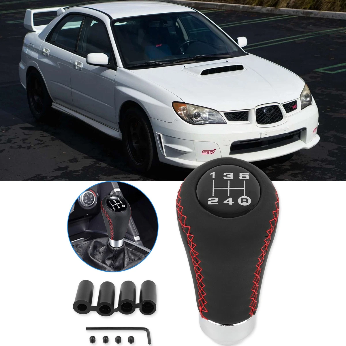 "Neo Chrome Finish!" Long Drift Shift Knob For Subaru WRX STI – 6 Speed, Full Grip, Heavy Weight