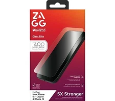 ZAGG Apple iPhone 16/iPhone 15 Glass Elite Privacy & Regular Screen Protector