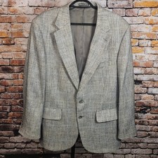 Stafford Mens Blazer Size 42R Gray Houndstooth Sport Coat Classic Tailored