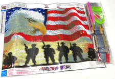 New 12x16 in. "American Flag Soldier" Diamond Art Kit