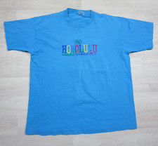 Vintage 1990s Hawaii T Shirt XL Honolulu Palm Tree Embroidered Beach Surf