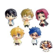 NEW SK Japan- Free! Iwatobi Swim Club Aprox 1.5 Charm Keychain Set of 5
