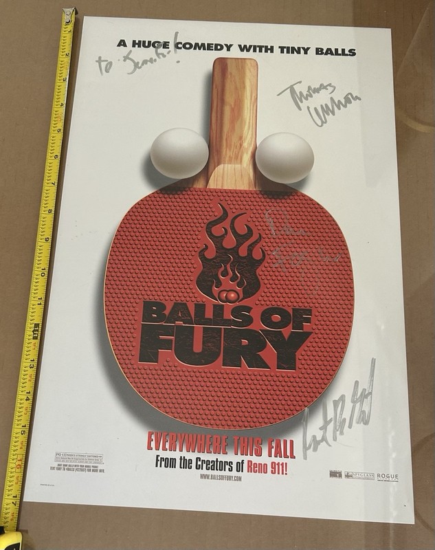 Balls Of Fury Thomas Lennon Signed Autographed Poster San Diego Comic Con