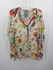 Pre-Owned Johnny Was Ivory Size Small Floral Long Sleeve Blouse