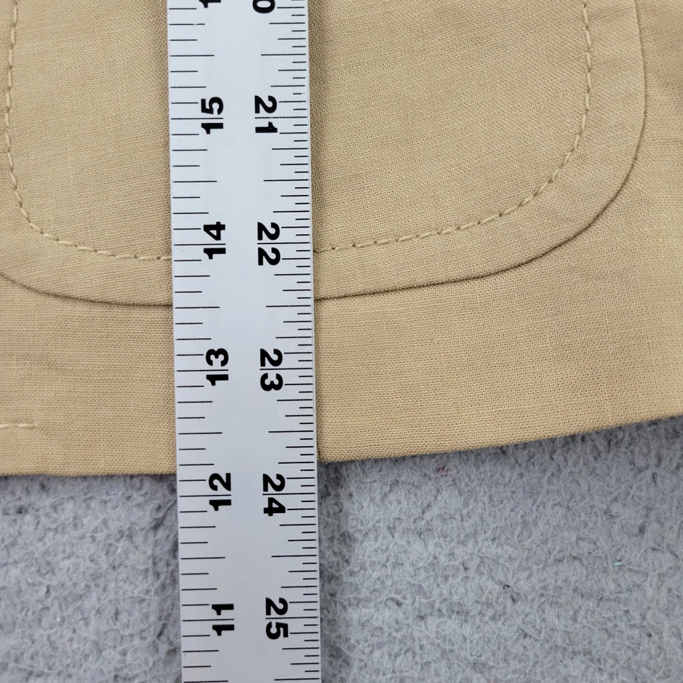 Banana Republic льняной блейзер женщин 14 бежевый карманы кнопка длинным рукавом - Изображение 4 из 4