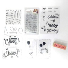Mixed Lot - 5 Sets - CTMH Stampology Unbranded Stamps Dies Scrapbook Card Making