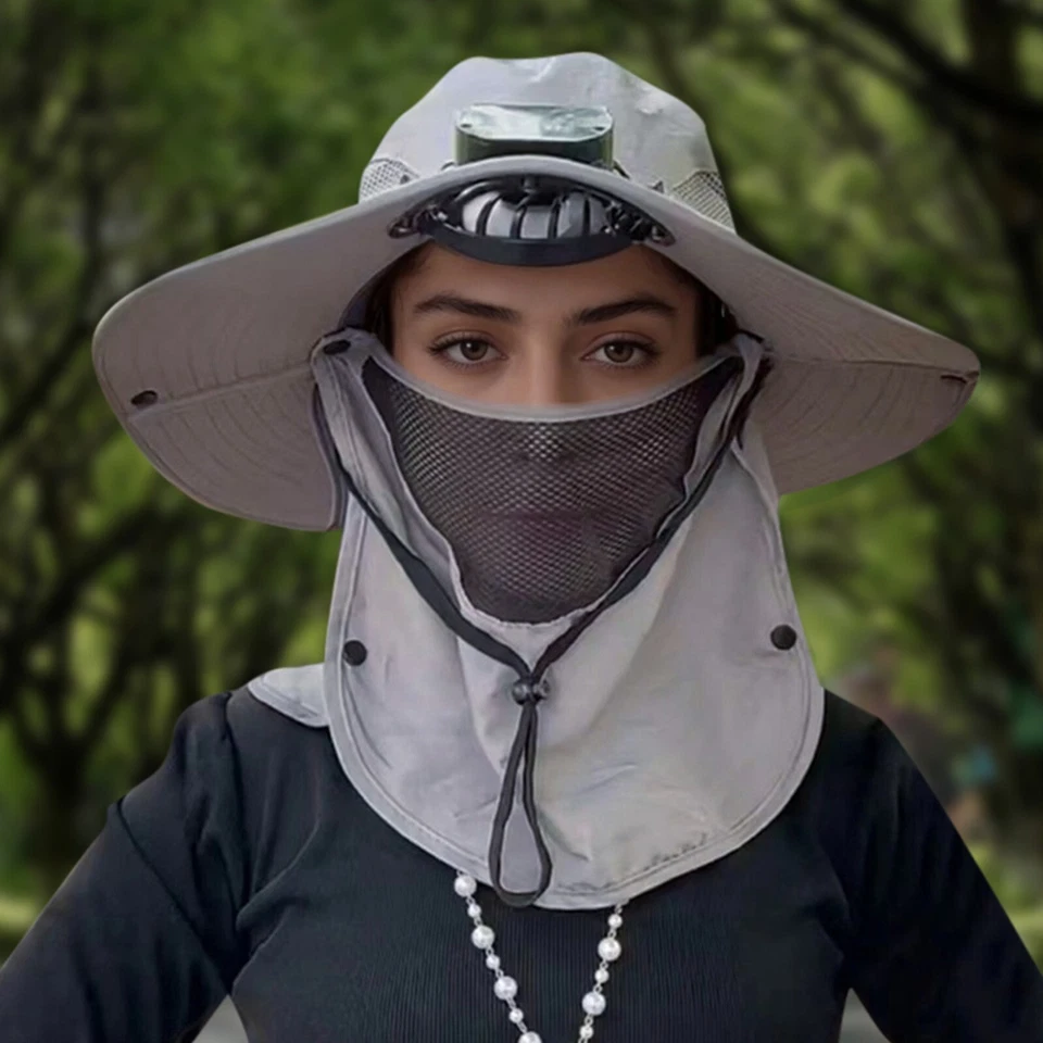  Solar & USB Powered Fan Outdoor Fishing Hat, Sunscreen Sun Hat with Dual Fan - Image 4 of 4