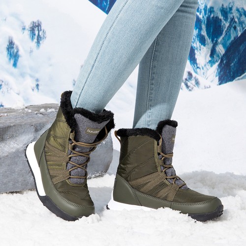 Women's Snow Boots Faux Fur Lined Pull On Winter Waterproof Warm Snow Ski Boots - Picture 10 of 23