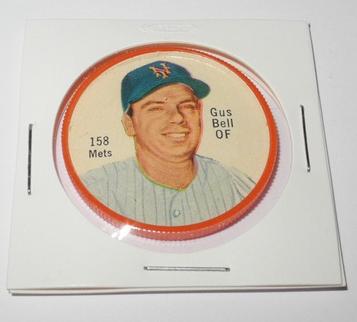 1962 Salada Tea Junket Baseball Coin Pin #158 Gus Bell New York Mets Near Mint