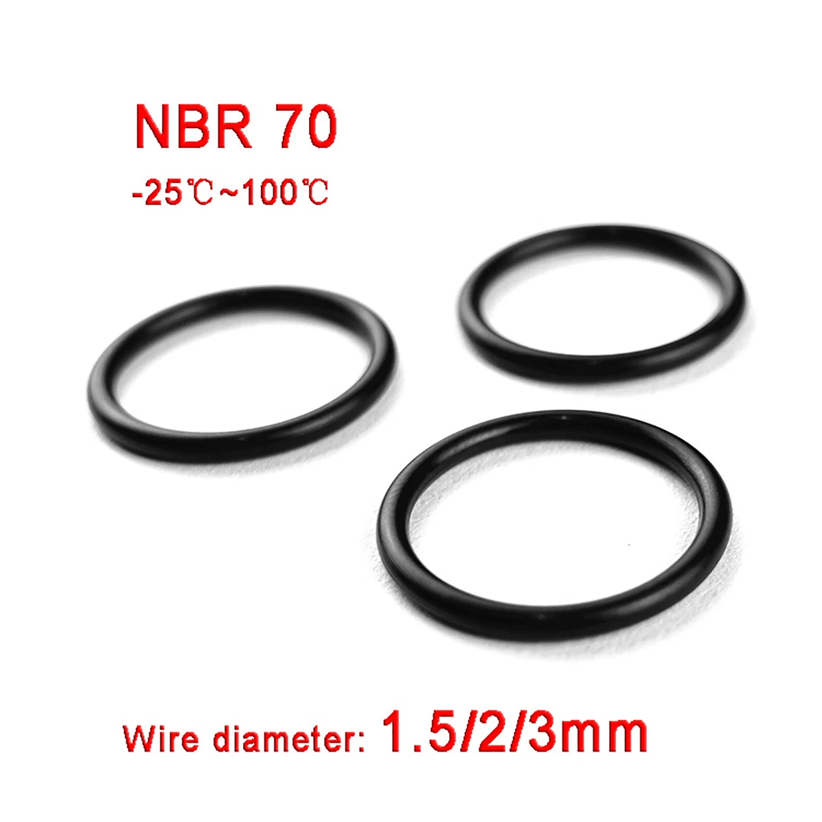 O-Rings NBR Nitrile Rubber O Ring Seals Gaskets 5mm-50mm OD, 1,5/2/3mm  Thickness