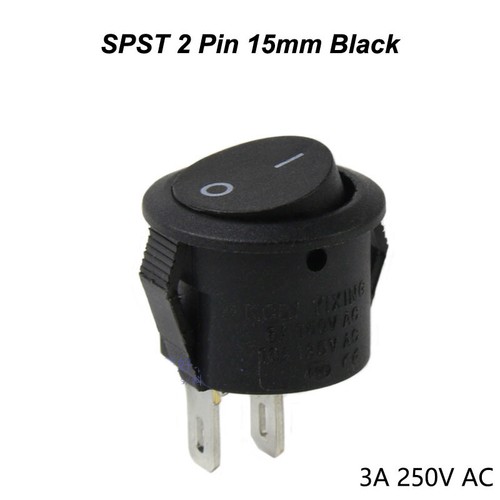 Interruptor basculante redondo 250V 3A 6A encendido/apagado 2/3 pines luz LED rojo negro 15 mm 20 mm - Imagen 6 de 7