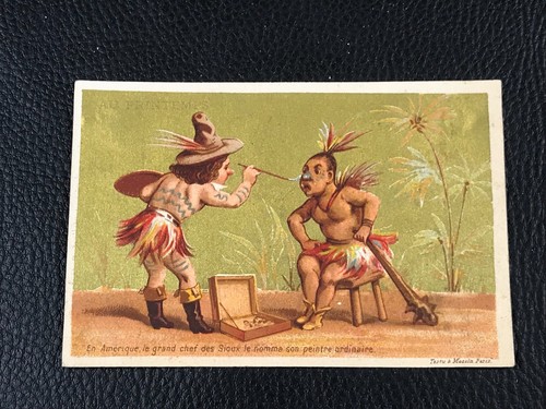 CHROMO CARD TESTU MASSIN RAPINET AMERIQUE EPOQUE 1880 90 - 第 1/2 張圖片