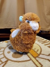 2018 KellyToy Approx 12" Brown Llama Alpaca White & Blue Saddle Plush With Tag