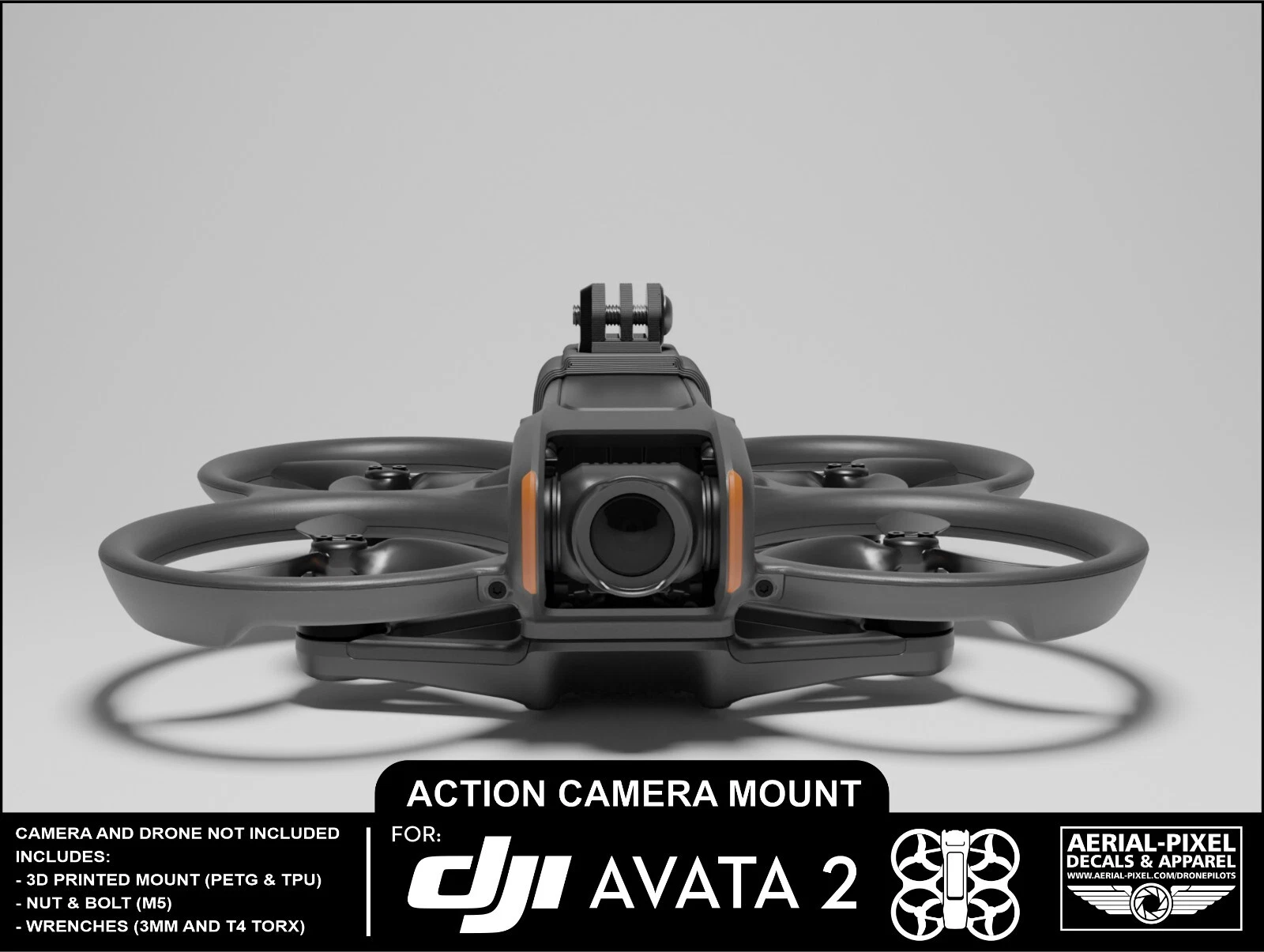 DJI Avata 2 GoPro Action Camera Mount 3D Printed PETG and TPU! | eBay