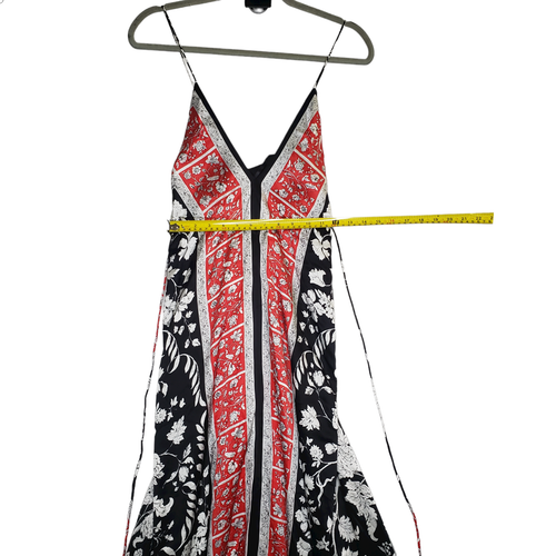 JS Collections Handkerchief Hem Strapped Maxi Dress Red Womens Size 12 NWT - Picture 7 of 12