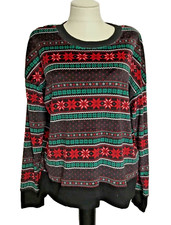 SECRET TREASURES Sleepwear Black Long Sleeve Soft Velour Top Sz S